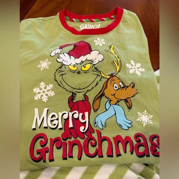 Jr. small Pajamas Set - Green and White, Grinch, UEC - Picture 2 of 8